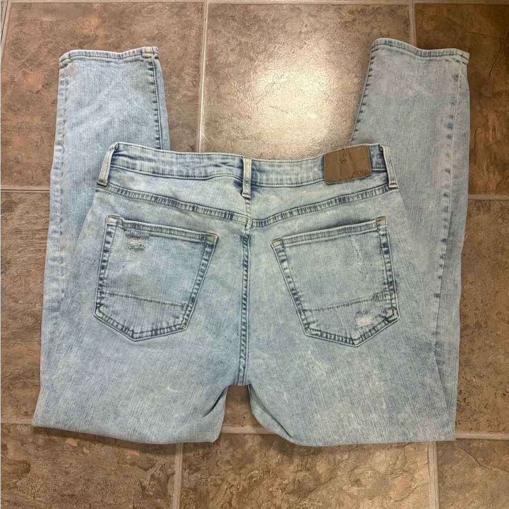 Aéropostale Men’s Slim Distressed Light Wash Jeans 32x30 Ripped Vintage Denim - Picture 3 of 6